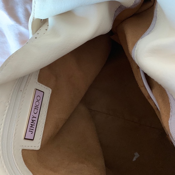 Jimmy Choo Bree White Napa Leather Hobo Bag